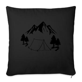 Tente de camping - Housse de coussin décorative 45 x 45 cm - noir - Devant