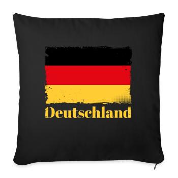 Drapeau de l’Allemagne Allemagne Fierté allemande - - Housse de coussin décorative 45 x 45 cm - noir - Devant