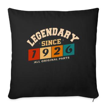 Légendaire depuis 1926 vintage rétro anniversaire - Housse de coussin décorative 45 x 45 cm - noir - Devant