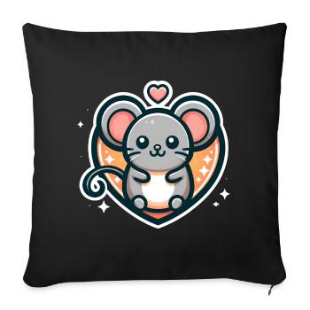 Favorite mouse - Sofa pillowcase 17,3'' x 17,3'' (45 x 45 cm) - black - Front