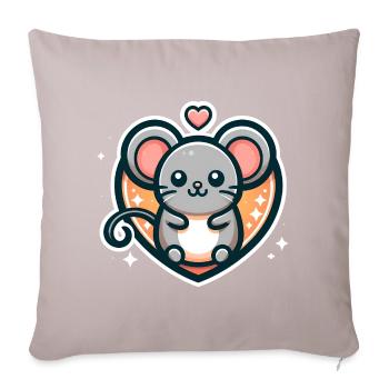 Favorite mouse - Sofa pillowcase 17,3'' x 17,3'' (45 x 45 cm) - light taupe - Front