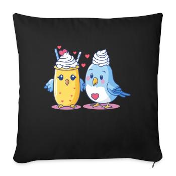 Bird topping - Sofa pillowcase 17,3'' x 17,3'' (45 x 45 cm) - black - Front