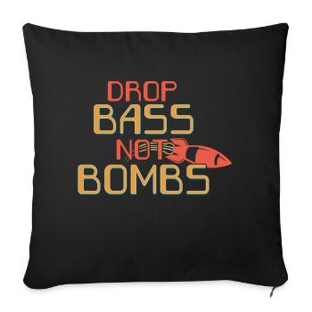 Drop Bass Not Bombs Motif de mélomane - Housse de coussin décorative 45 x 45 cm - noir - Devant