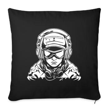 Gamer Drawing - Sofa pillowcase 17,3'' x 17,3'' (45 x 45 cm) - black - Front