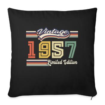 Cadeau D'anniversaire 1957 Génial Depuis 1957 vint - Housse de coussin décorative 45 x 45 cm - noir - Devant