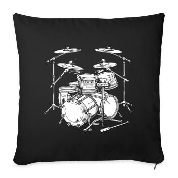 Drum Graphics - Sofa pillowcase 17,3'' x 17,3'' (45 x 45 cm) - black - Front