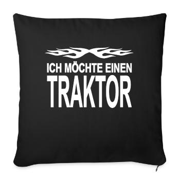 Traktor - Sofakissenbezug 45 x 45 cm - Schwarz - Vorne