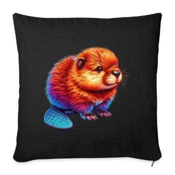 Castor - Housse de coussin décorative 45 x 45 cm - noir - Devant