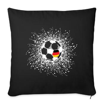 Football Allemagne Soleil Illustration Explosion - Housse de coussin décorative 45 x 45 cm - noir - Devant