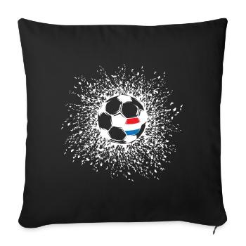 Icône de l’équipe de football Pays-Bas Ball Explosion - Housse de coussin décorative 45 x 45 cm - noir - Devant