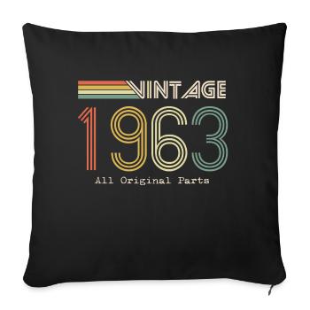 Epic and Legendary born in 1963: 61st anniversary - Sofa pillowcase 17,3'' x 17,3'' (45 x 45 cm) - black - Front