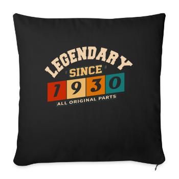 Legendary since 1930's vintage retro anniversary - Sofa pillowcase 17,3'' x 17,3'' (45 x 45 cm) - black - Front
