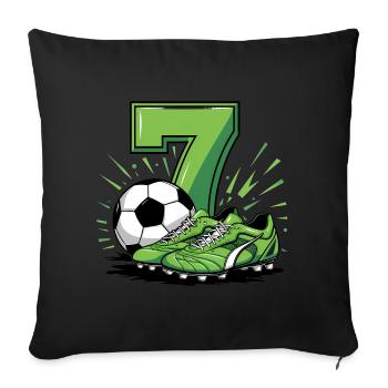 Football 7 years old - Sofa pillowcase 17,3'' x 17,3'' (45 x 45 cm) - black - Front