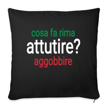 Rhyme Italian - Sofa pillowcase 17,3'' x 17,3'' (45 x 45 cm) - black - Front