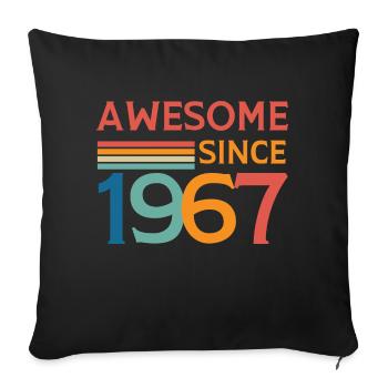 Awesome since 1967 - Housse de coussin décorative 45 x 45 cm - noir - Devant