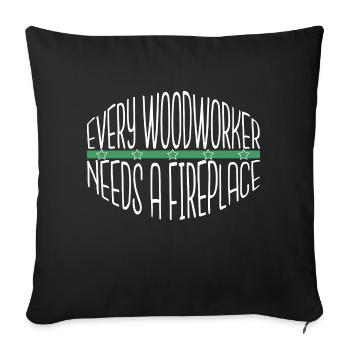 Meilleur Charpentier Blagues Tshirts Ébéniste Plombier - Housse de coussin décorative 45 x 45 cm - noir - Devant
