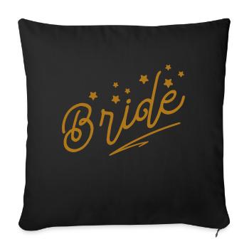 Bride in Elegant Golden Letters Minimalist Stars - Sofa pillowcase 17,3'' x 17,3'' (45 x 45 cm) - black - Front