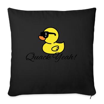 Femmes Quak Yeah Funny Duck - Housse de coussin décorative 45 x 45 cm - noir - Devant