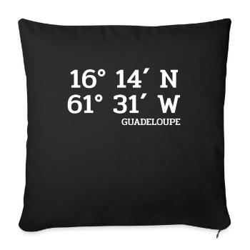 Guadeloupe Coordinates - Coordinates - Caribbean - Sofa pillowcase 17,3'' x 17,3'' (45 x 45 cm) - black - Front
