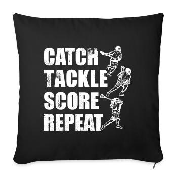 Lacrosse Game - Sofa pillowcase 17,3'' x 17,3'' (45 x 45 cm) - black - Front