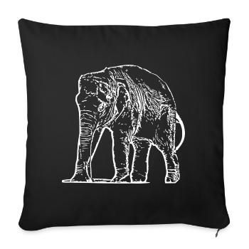 Elephant Baby White - Sofa pillowcase 17,3'' x 17,3'' (45 x 45 cm) - black - Front