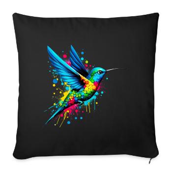 Hummingbird - Sofa pillowcase 17,3'' x 17,3'' (45 x 45 cm) - black - Front