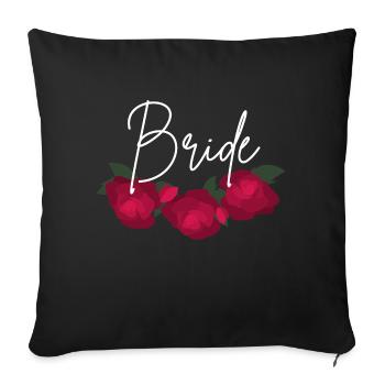 Minimalistisches rotes Blumenzaumzeug - Sofakissenbezug 45 x 45 cm - Schwarz - Vorne