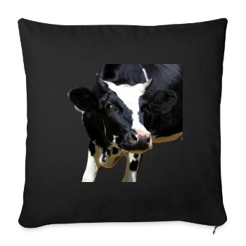 funny cow cow head gift farmers farmers - Sofa pillowcase 17,3'' x 17,3'' (45 x 45 cm) - black - Front