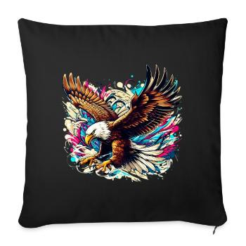 Eagle - Sofa pillowcase 17,3'' x 17,3'' (45 x 45 cm) - black - Front