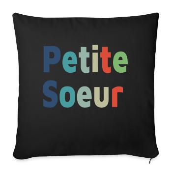 Birth, little sister, daughter - Sofa pillowcase 17,3'' x 17,3'' (45 x 45 cm) - black - Front