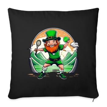 St. Patrick's Day Kleeblatt Tennis - Sofakissenbezug 45 x 45 cm - Schwarz - Vorne