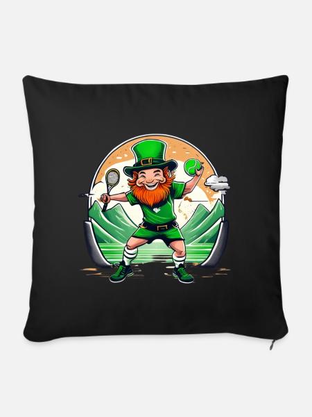 St. Patrick's Day Kleeblatt Tennis - Sofakissenbezug 45 x 45 cm - Schwarz