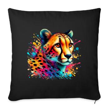 Cheetah - Sofa pillowcase 17,3'' x 17,3'' (45 x 45 cm) - black - Front