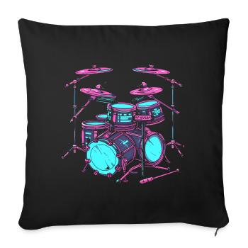 Dessin de piège - Housse de coussin décorative 45 x 45 cm - noir - Devant