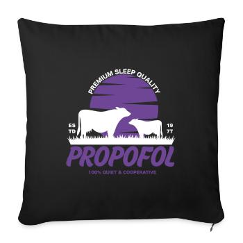 Propofol - Perfect Sleep Quality - Sofa pillowcase 17,3'' x 17,3'' (45 x 45 cm) - black - Front