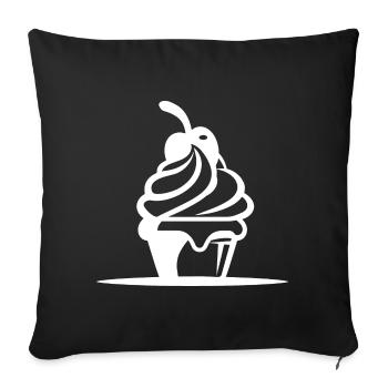 Graphique de crème glacée - Housse de coussin décorative 45 x 45 cm - noir - Devant