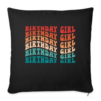 Fille d’anniversaire pour les tout-petits filles Mignon Groovy - Housse de coussin décorative 45 x 45 cm - noir - Devant