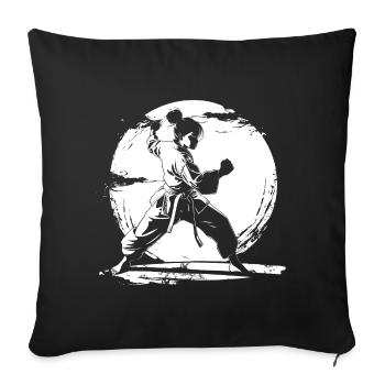 Karate Girl Drawing - Sofa pillowcase 17,3'' x 17,3'' (45 x 45 cm) - black - Front
