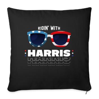 Rouler avec Harris 2024 - Housse de coussin décorative 45 x 45 cm - noir - Devant