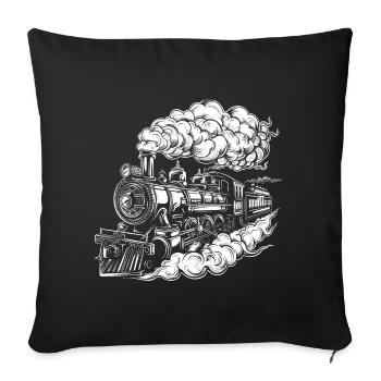 Steam Locomotive Graphics - Sofa pillowcase 17,3'' x 17,3'' (45 x 45 cm) - black - Front