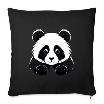 Sweet Panda - Sofa pillowcase 17,3'' x 17,3'' (45 x 45 cm) - black - Front
