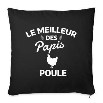 Citation humoristique de Papis pour poule - Housse de coussin décorative 45 x 45 cm - noir - Devant