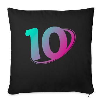 Number 10 multicolor - Sofa pillowcase 17,3'' x 17,3'' (45 x 45 cm) - black - Front