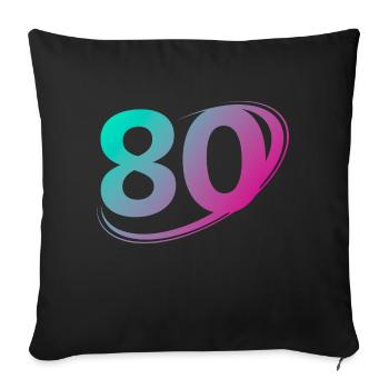Number 80 multicolor - Sofa pillowcase 17,3'' x 17,3'' (45 x 45 cm) - black - Front
