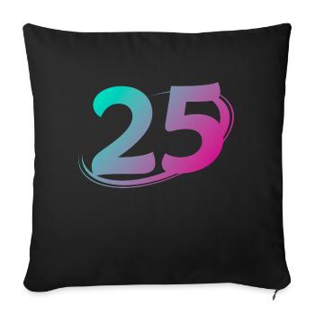 Number 25 multicolor - Sofa pillowcase 17,3'' x 17,3'' (45 x 45 cm) - black - Front