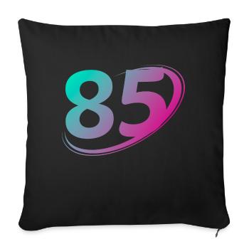 Number 85 multicolor - Sofa pillowcase 17,3'' x 17,3'' (45 x 45 cm) - black - Front