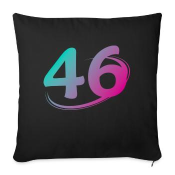 Number 46 multicolor - Sofa pillowcase 17,3'' x 17,3'' (45 x 45 cm) - black - Front