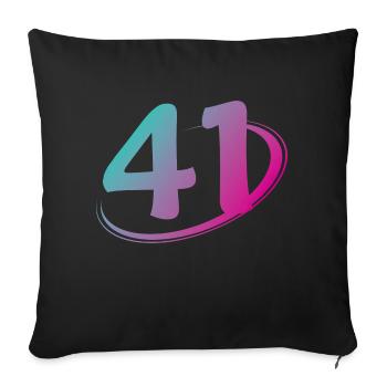 Number 41 multicolor - Sofa pillowcase 17,3'' x 17,3'' (45 x 45 cm) - black - Front
