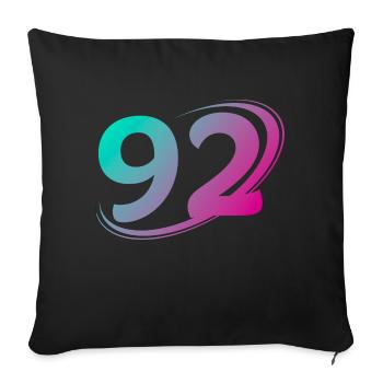 Number 92 multicolor - Sofa pillowcase 17,3'' x 17,3'' (45 x 45 cm) - black - Front