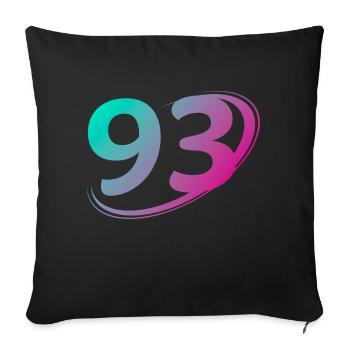 Number 93 multicolor - Sofa pillowcase 17,3'' x 17,3'' (45 x 45 cm) - black - Front